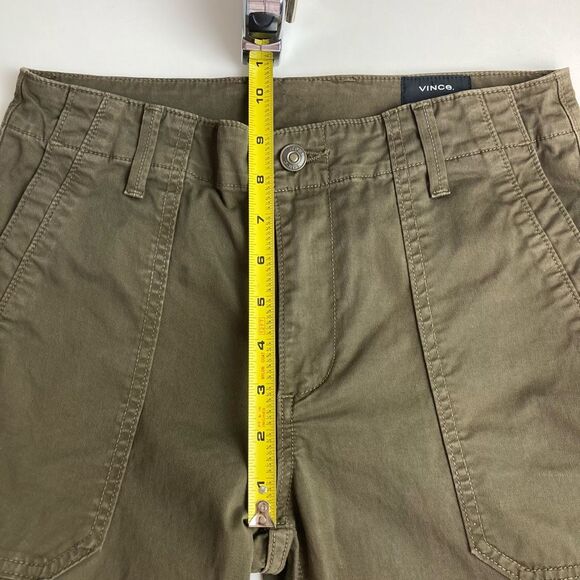 Vince Women’s Utility Pants Jogger Zip Ankle Cropped Cargo Pants Dark Willow 27 - Picture 8 of 9